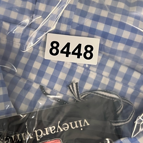 NWT Vineyard Vines Small OTG On the Go Brrr Blue and White Checkered Shirt - Picture 8 of 8